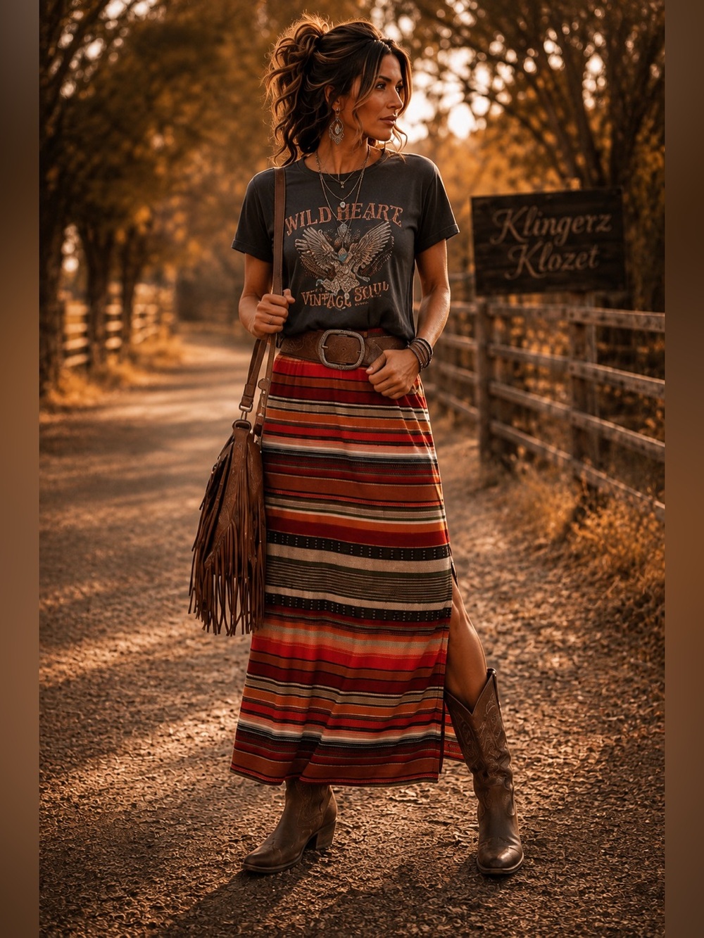 Ariat Southwestern Boho Maxi Skirt | Size Small petite